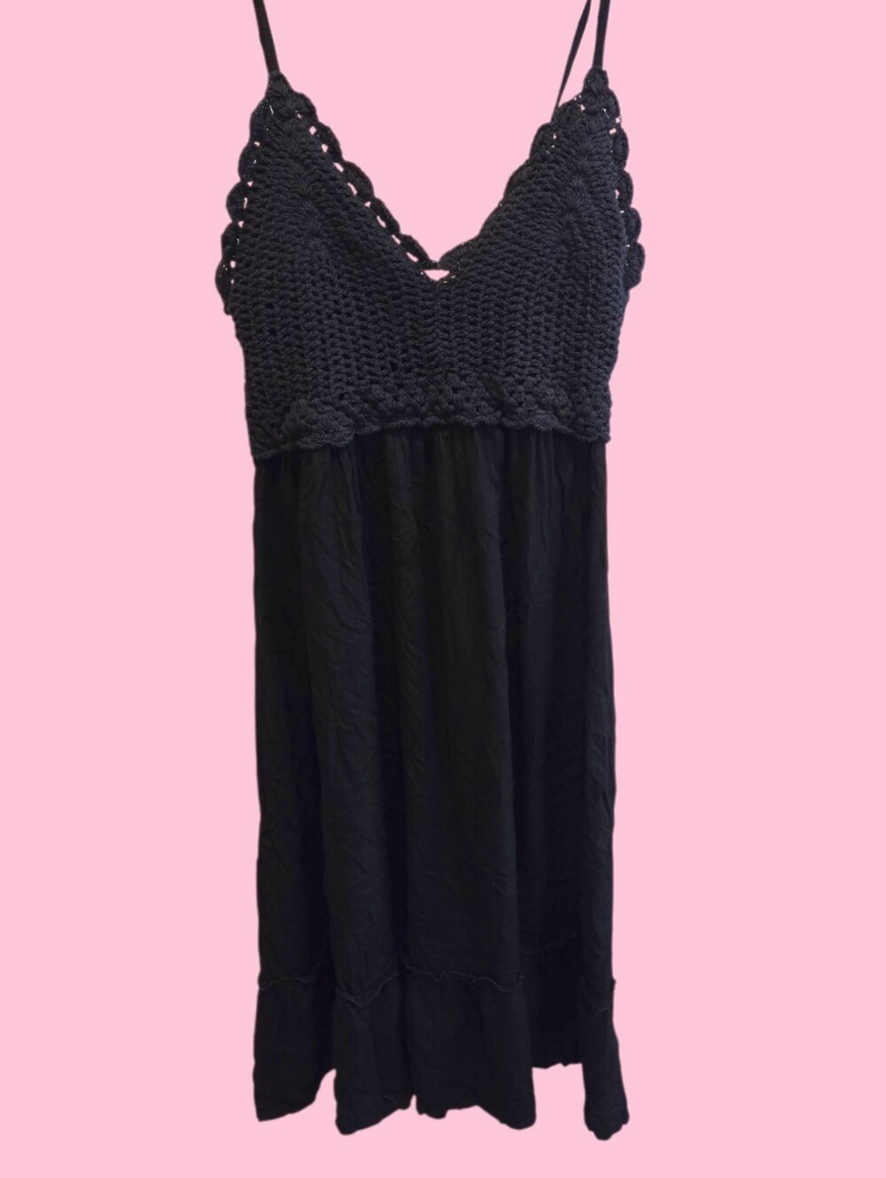 Black Crochet Dress
